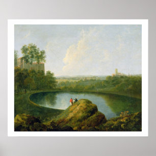 Affiche La tête du lac Nemi (huile sur la toile)