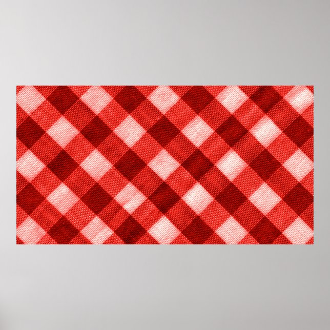 Affiche La texture du rouge vif de la gingham de reliure f (Devant)
