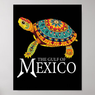 Affiche La Tortue De Mer Graphique Golfe Du Mexique N'Oubl