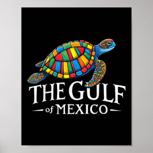Affiche La Tortue De Mer Graphique Golfe Du Mexique N'Oubl