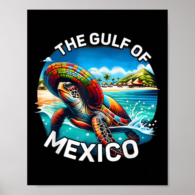 Affiche La Tortue De Mer Graphique Golfe Du Mexique N'Oubl (Devant)