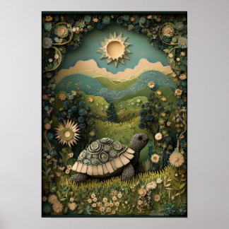Affiche La Tortue | L'art forestier estival ensoleillé