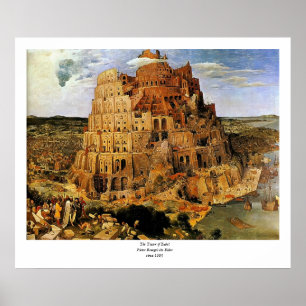 Affiche "La Tour de Babel" de Pieter Bruegel (vers 1563)