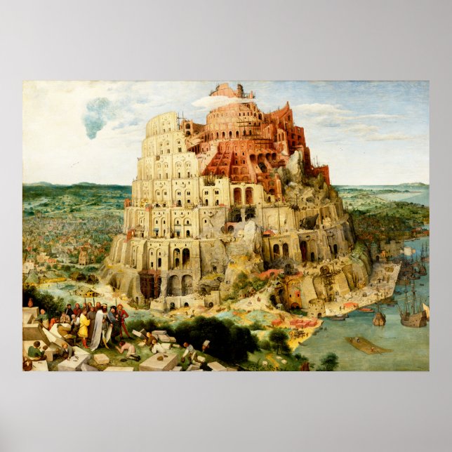 Affiche La Tour de Babel" par Pieter Brueghel l'Ancien (Devant)