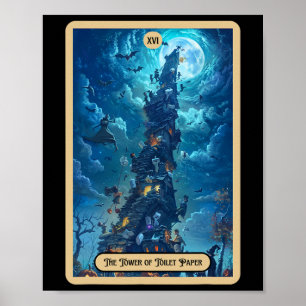 Affiche La tour de papier toilette (la tour) Tarot d'Hallo