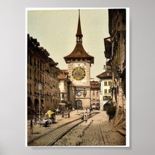 Affiche La tour d'horloge, Berne, ville, cru de la Suisse