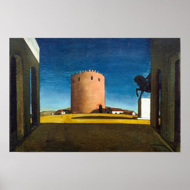 Affiche La Tour Rouge | Giorgio de Chirico |  (Devant)