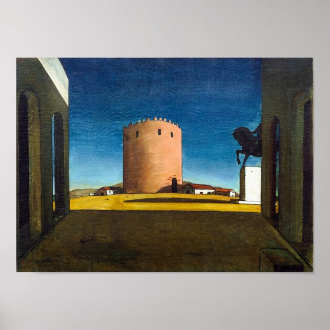 Affiche La Tour Rouge | Giorgio de Chirico |  (Devant)