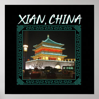 Affiche La tour Xian antique de la Chine
