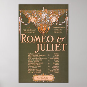 Affiche La tragédie sublime "Romeo et Juliet " de