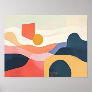 Affiche La transition silencieuse du soleil du désert sur
