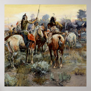 Affiche « La Trêve » Art occidental par Charles M Russell