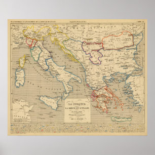 Affiche La Turquie, la Grèce et l'Italie de 1700 a 1840
