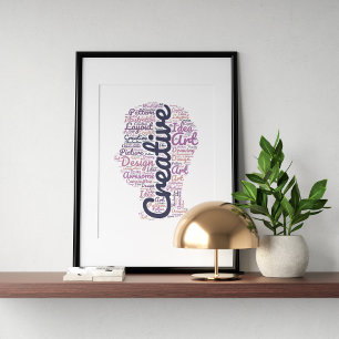 Affiche La typographie créative en forme.