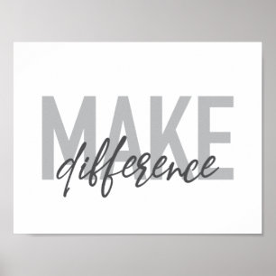Affiche La typographie moderne, simple, cool Faire la diff