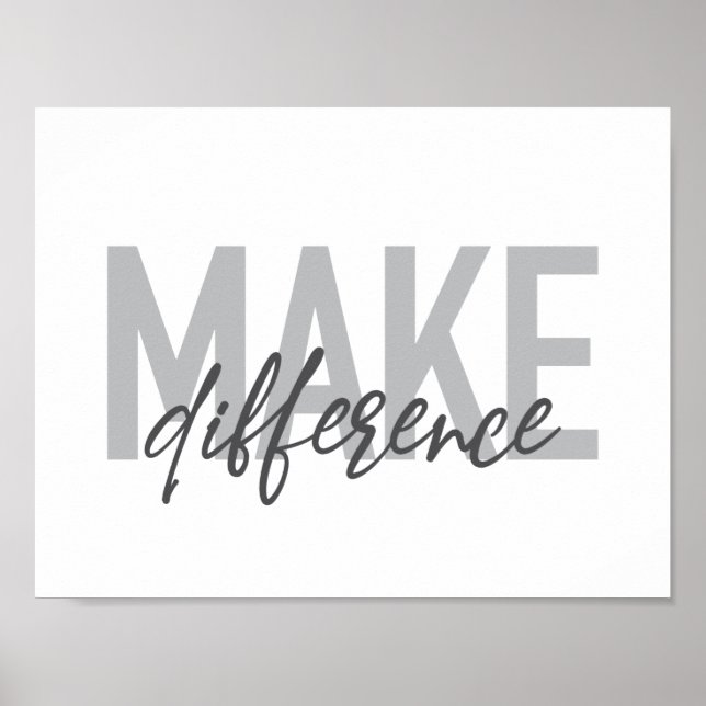 Affiche La typographie moderne, simple, cool Faire la diff (Devant)