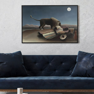 Affiche La Tzigane endormie d'Henri Rousseau (1897) célèbr