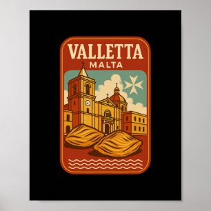 Affiche La Valette Malte Souvenir Nourriture Maltaise Et V