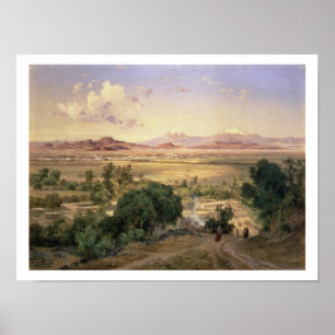 Affiche La vallée du Mexique de la basse crête de Tacubay