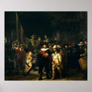 Affiche La Veille de la nuit - Rembrandt