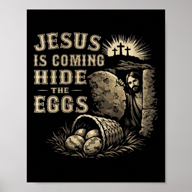 Affiche La venue de Jésus pour les femmes, cachez les œufs (Devant)