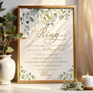 Affiche La verdure Mets-lui une bague jeu de Baby Shower d