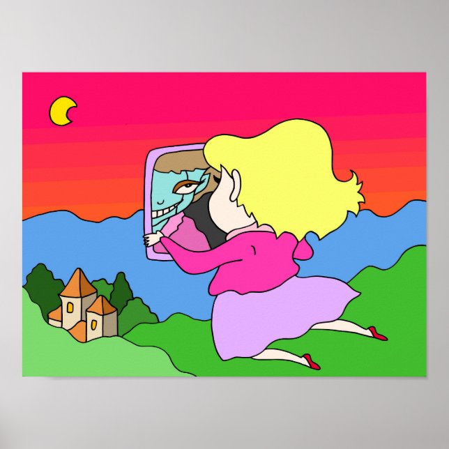 Affiche La véritable image reflétée dans le miroir. (Devant)