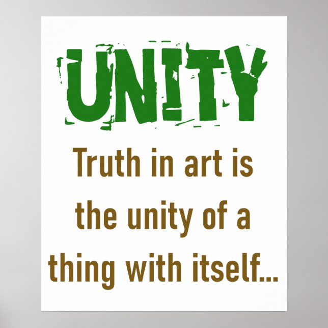 Affiche La Vérité Dans L'Art Est L'Unité - Citation D'Unit (Devant)