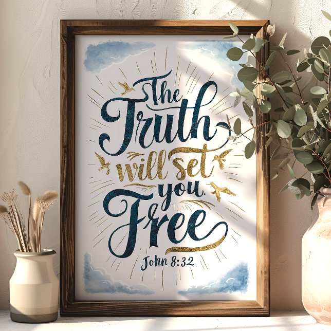 Affiche La Vérité Vous Affranchira Jean 8:32 Art (Créateur téléchargé)