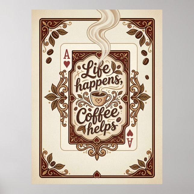 Affiche la vie arrive le café aide (Devant)