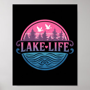 Affiche La vie au lac Mode lac Bateau Vie en cabane Été La