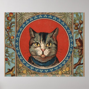 Affiche La vie de chat vintage pour chat classique victori