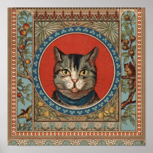 Affiche La vie de chat vintage pour chat classique victori