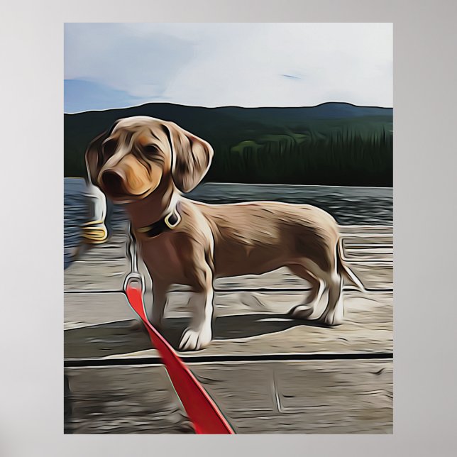 Affiche La Vie De Dachshund Est Meilleure Avec L'Anniversa (Devant)