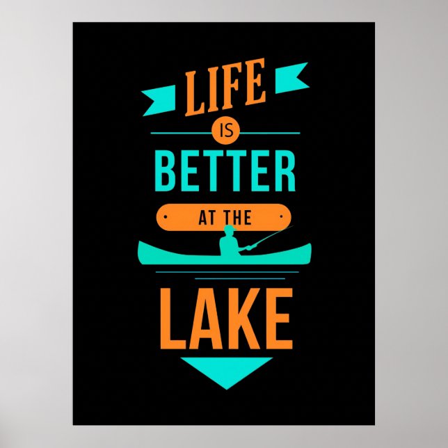Affiche La Vie De Kayak Est Meilleure Au Lac (Devant)