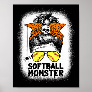 Affiche La vie de mère de softball Bun désordonné Hallowee