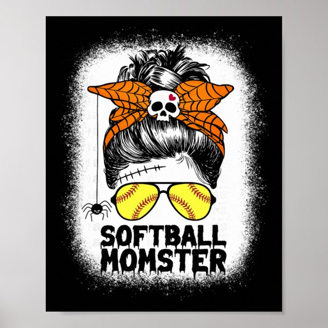 Affiche La vie de mère de softball Bun désordonné Hallowee (Devant)