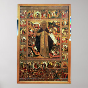 Affiche La vie de St Sergius de Radonesh, 1640s
