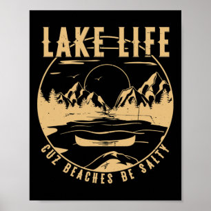 Affiche La Vie Du Lac Cause Plages Être Salé Drôle Distres