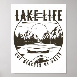 Affiche La Vie Du Lac Cause Plages Être Salé Drôle Distres