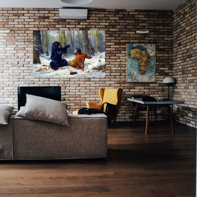 Affiche La vie d'un chasseur Un saccage Arthur Tait 1856 (Créateur téléchargé)