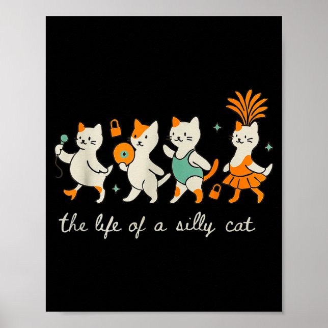 Affiche La vie d'une chatte idiote drôle tendance mème sho (Devant)