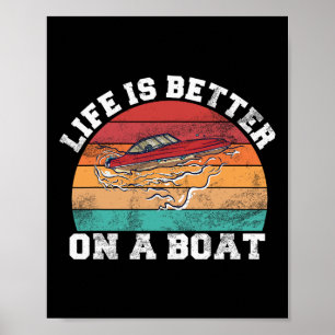 Affiche La vie en bateau Capitaine de navigation Marin Mot