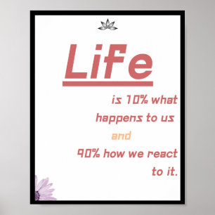 Affiche La vie est 10% ce qui nous arrive et 90% comment n