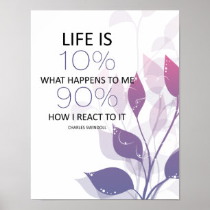 Affiche La Vie Est 90 Pour Cent Comment Je Réponds Motivat