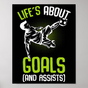 Affiche La vie est à propos des objectifs Footballeur Garç