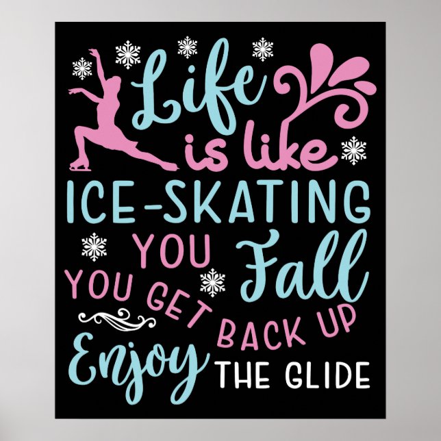 Affiche La vie est comme le patinage sur glace (Devant)