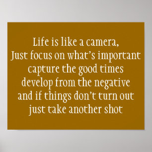 Affiche La vie est comme un appareil-photo