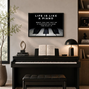Affiche La vie est comme un piano Inspirant