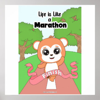 Affiche La vie est comme une œuvre d'art de marathon